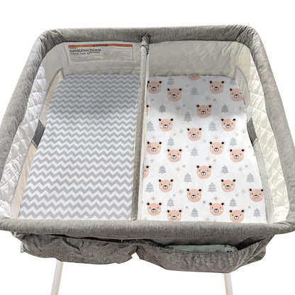 Gllquen Baby Bassinet Sheets 4 Pack, Breathable Cozy Fitted Mattress Sheet, Elastic Travel Crib