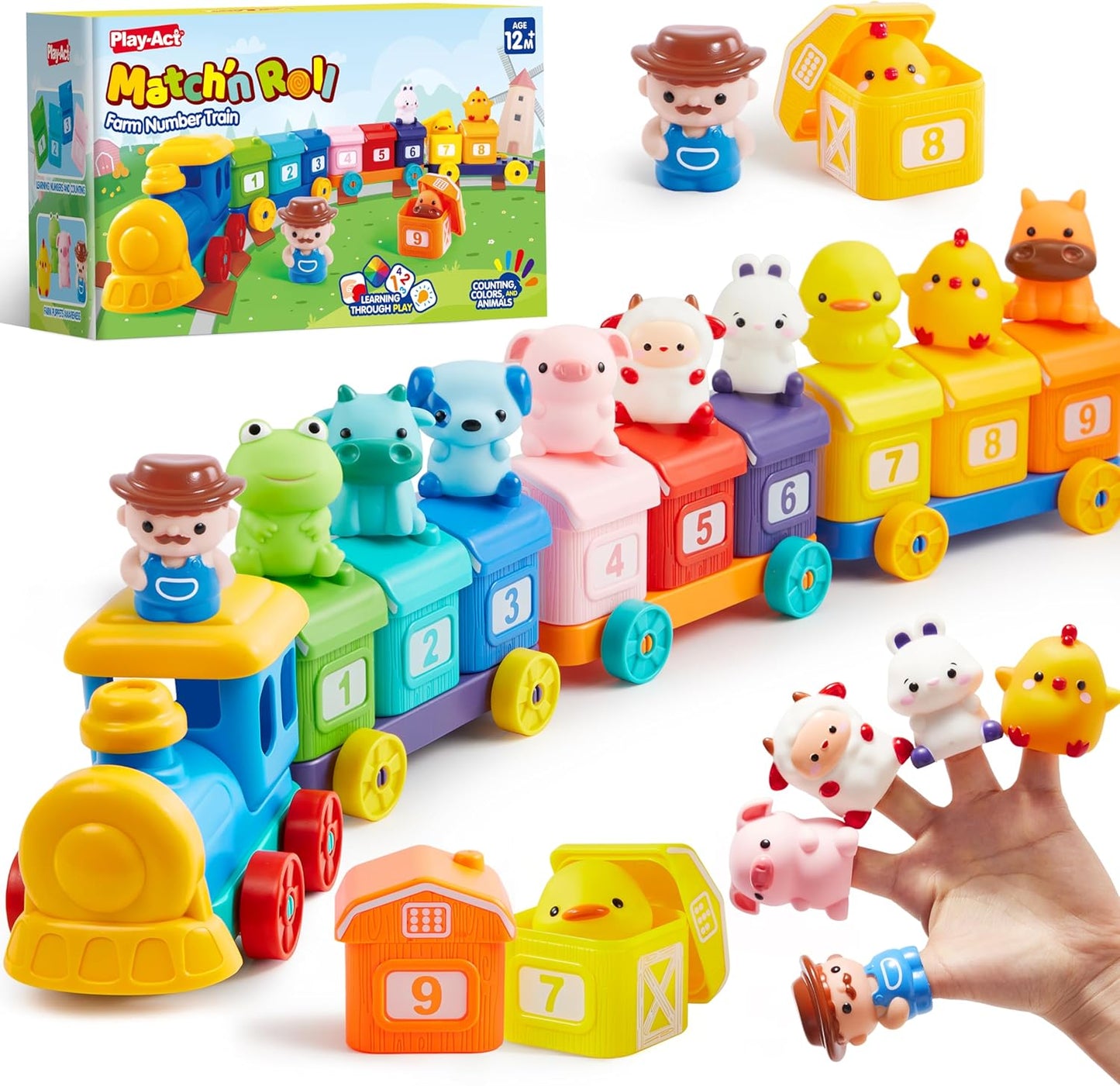 Learning Toy for Toddlers 1 2 3 Years Old, Counting, Matching & Sorting Montessori Learning Farm