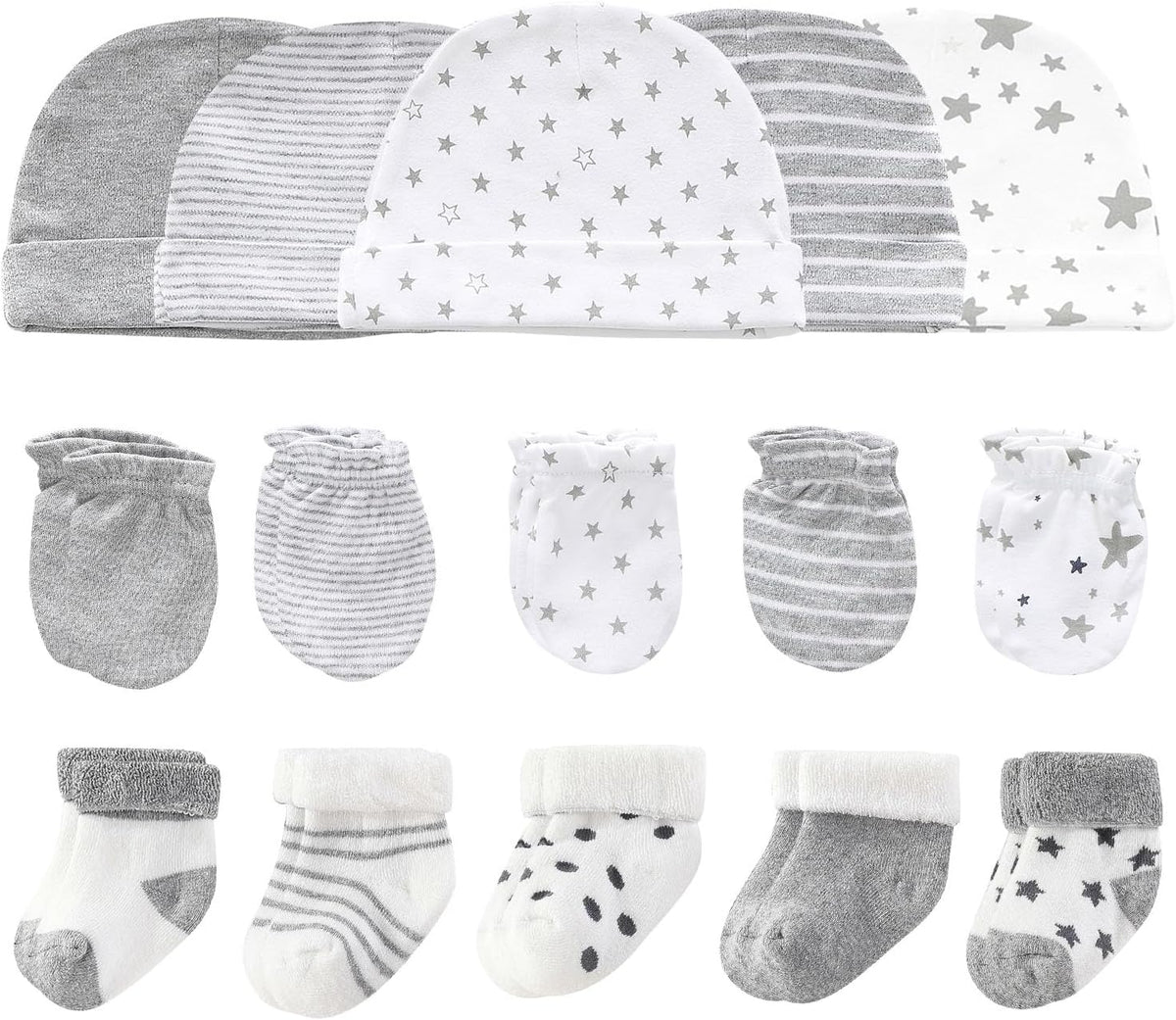 Baby Hats Mittens and Socks Set Cotton Newborn Hat Beanie Soft Infant Girls Boys Caps Gloves 0-6