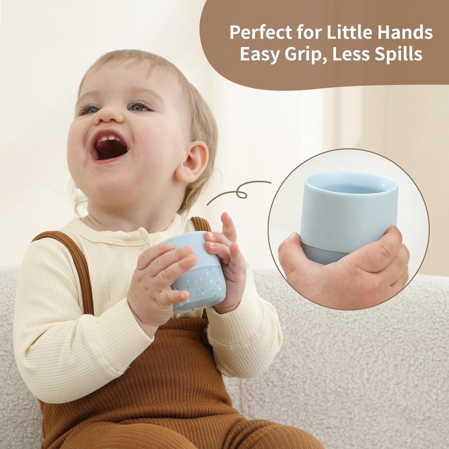 Moonkie Silicone Baby Cups 4 Months+ | Open Training Drinkware for Infants with Confetti Sprinkles