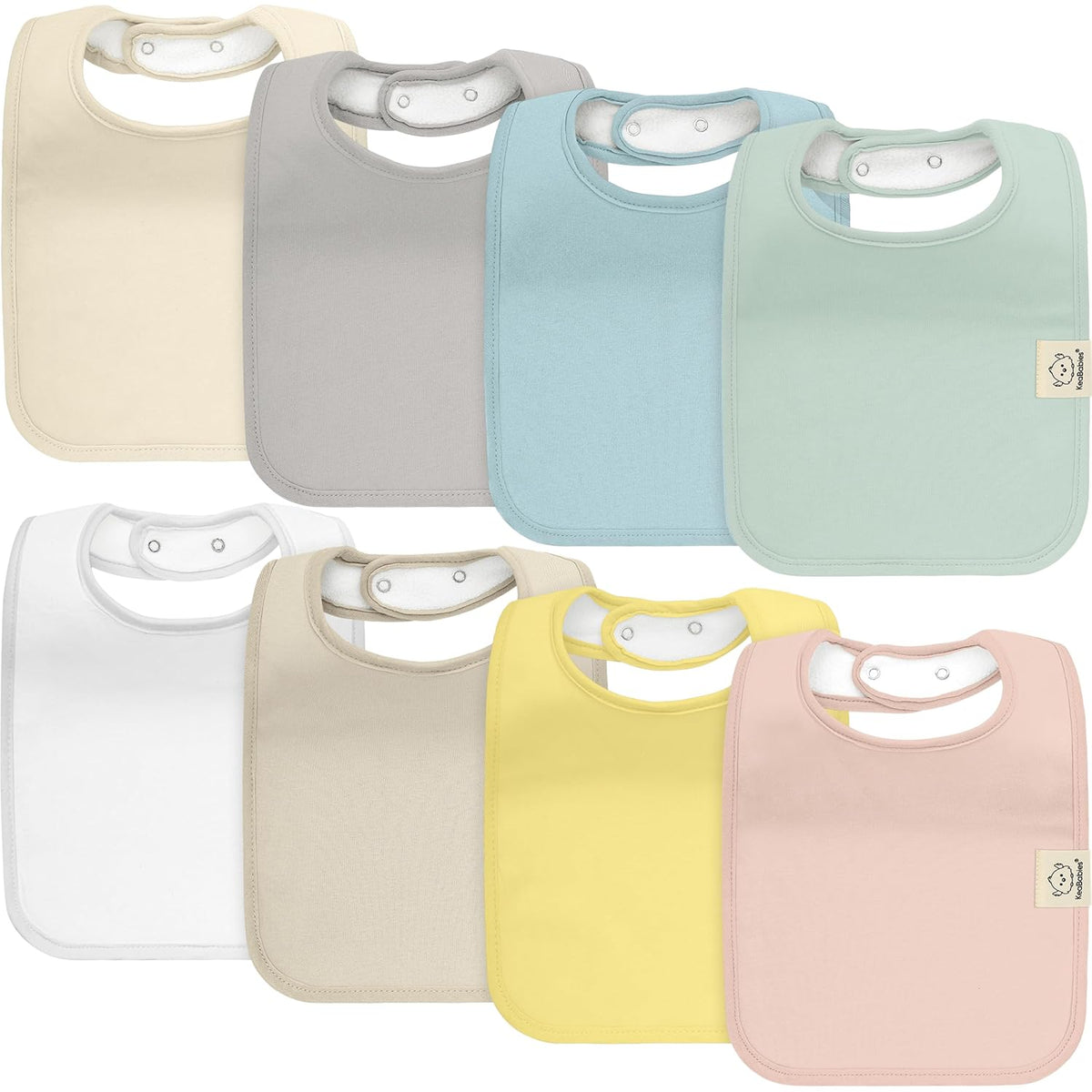 KeaBabies 8-Pack Organic Baby Bibs for Boys, Girls - Super Absorbent Cotton Drool Bibs for Baby