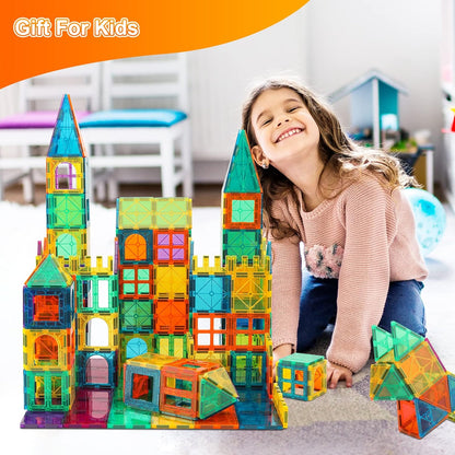 Bmag Magnetic Tiles, Building Blocks for Toddlers, 3D Magnet Building Blocks with 1 Car, STEM