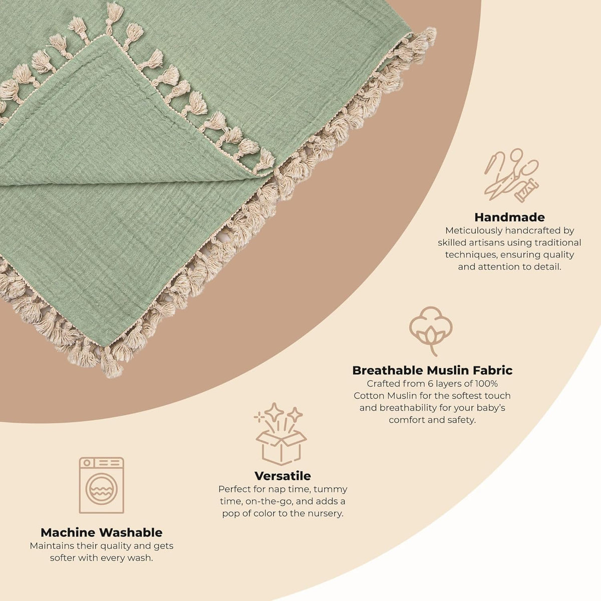 Crane Baby Muslin Swaddle Blanket, Soft Cotton Lightweight Nursery and Stroller Blanket for Baby