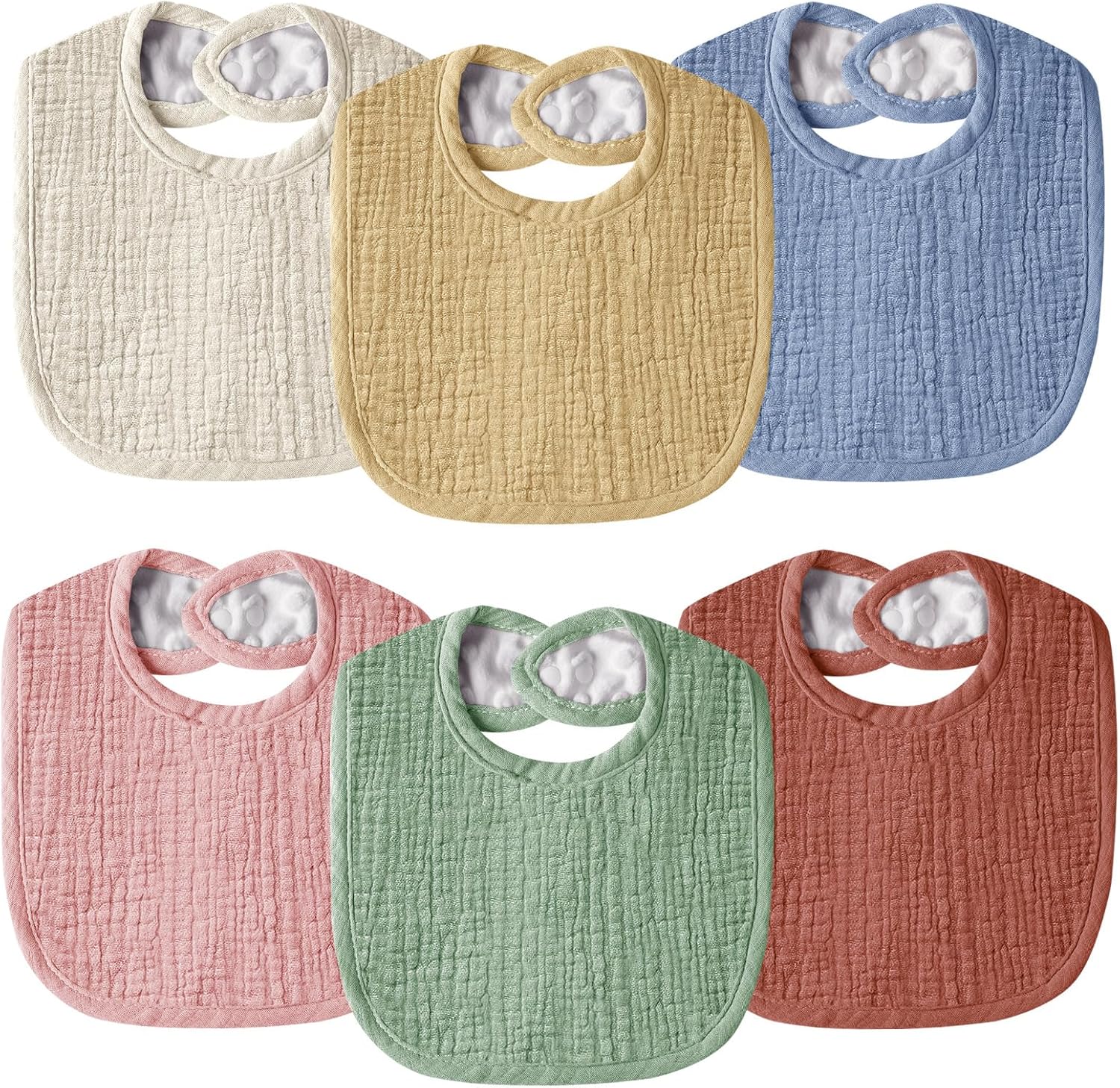 Muslin Baby Bibs for Unisex Boys Girls, Cotton Drool Bibs, Adjustable Newborn Bibs for Drooling and