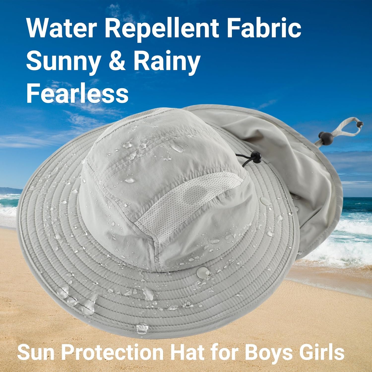 Home Prefer UPF 50+ Boys Sun Hat with Neck Flap Wide Brim Summer Beach Bucket Hat for Boys Girls