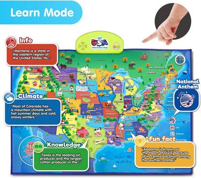 BEST LEARNING i-Poster My USA Interactive Map - Educational Talking Toy for Kids of Ages 5 to 12