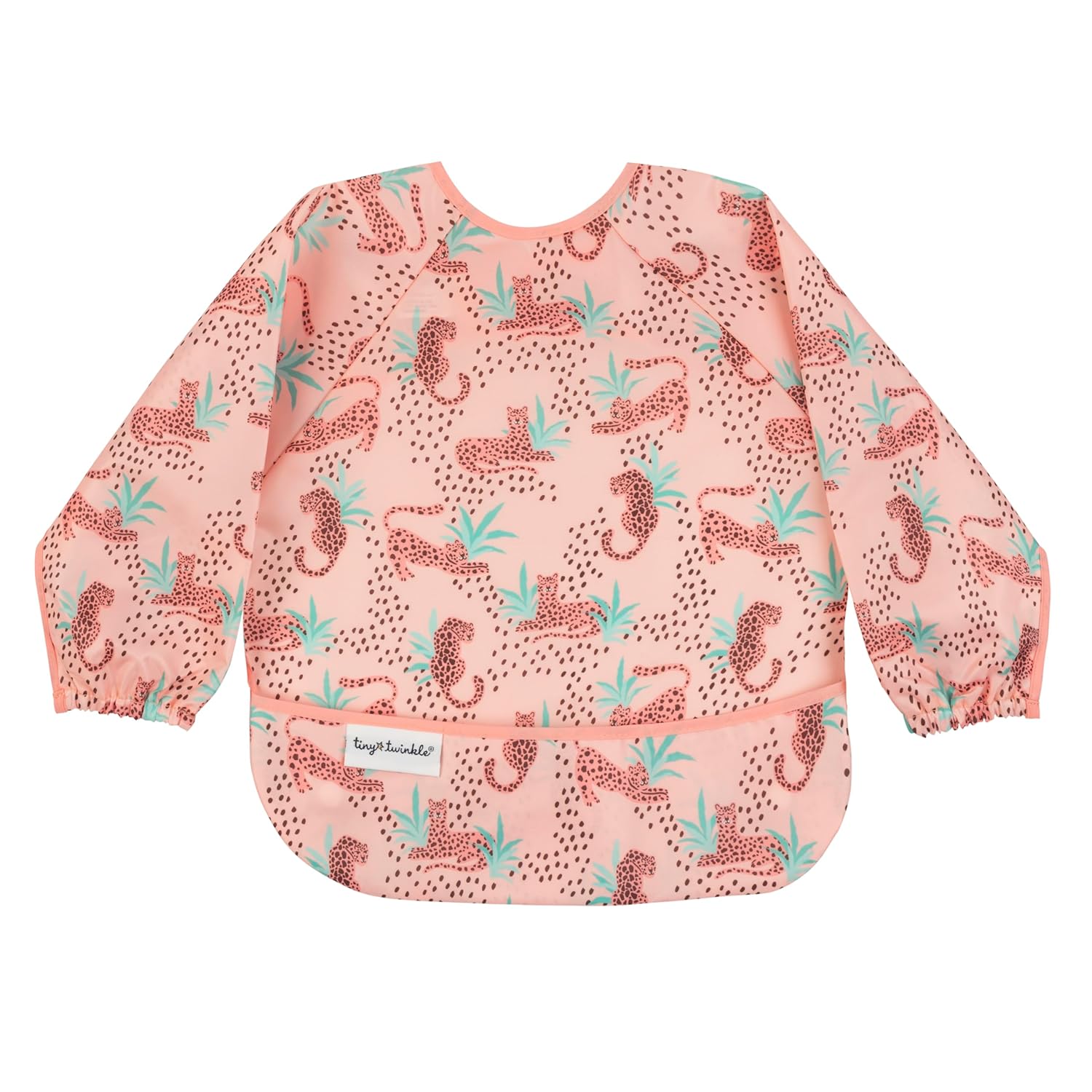 Tiny Twinkle Mess Proof Baby Bib,Waterproof Smock Baby Bib for Eating,Machine Washable Long Sleeve