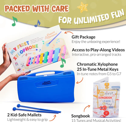 Leopold & Marianne | Xylophone for Kids Ages 5-9 | Kids Musical Instrument | Glockenspiel 25 Notes