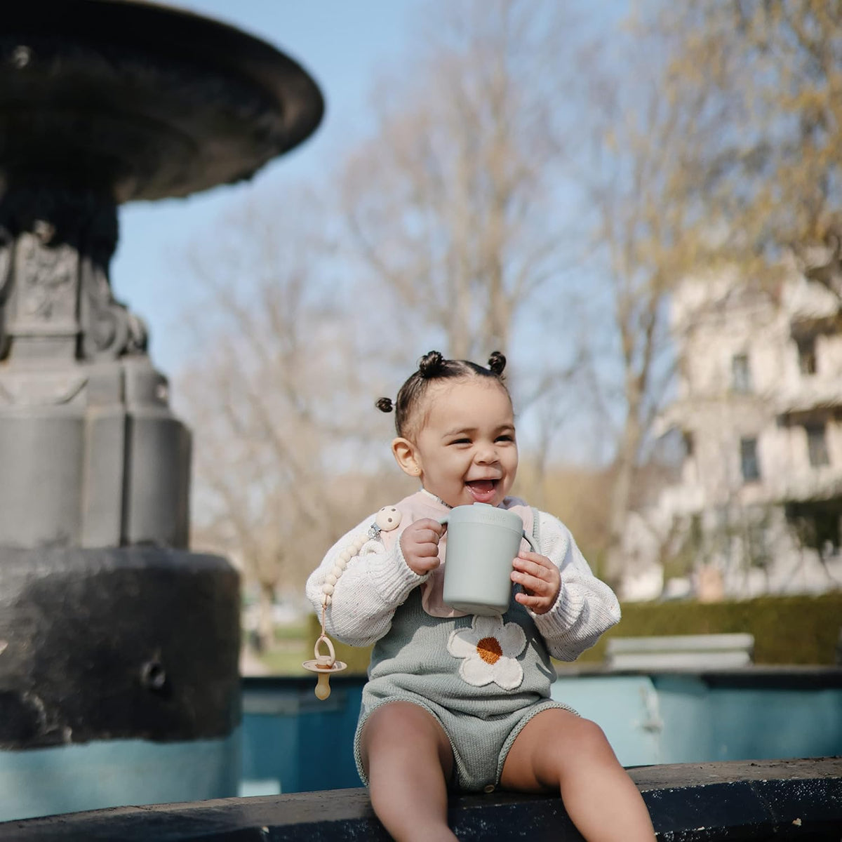 mushie Trainer Sippy Cup | Made in Denmark | Leak Resistant Twist-Off Lid & Handles | 6 Months +