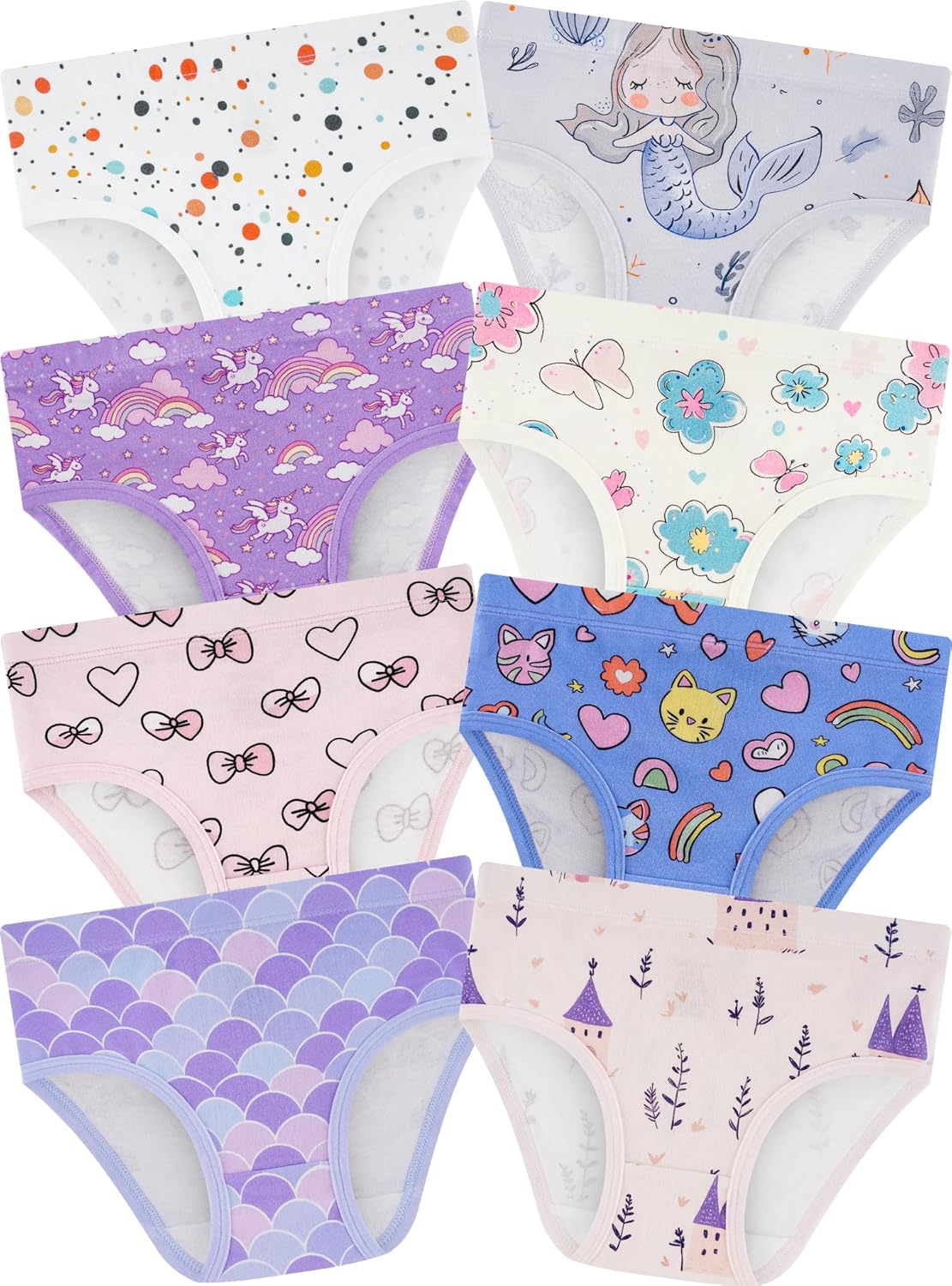Girls' Underwear,Soft Cotton Tagless Panties for Toddlers' & Little Kids' Comfort,Breathable