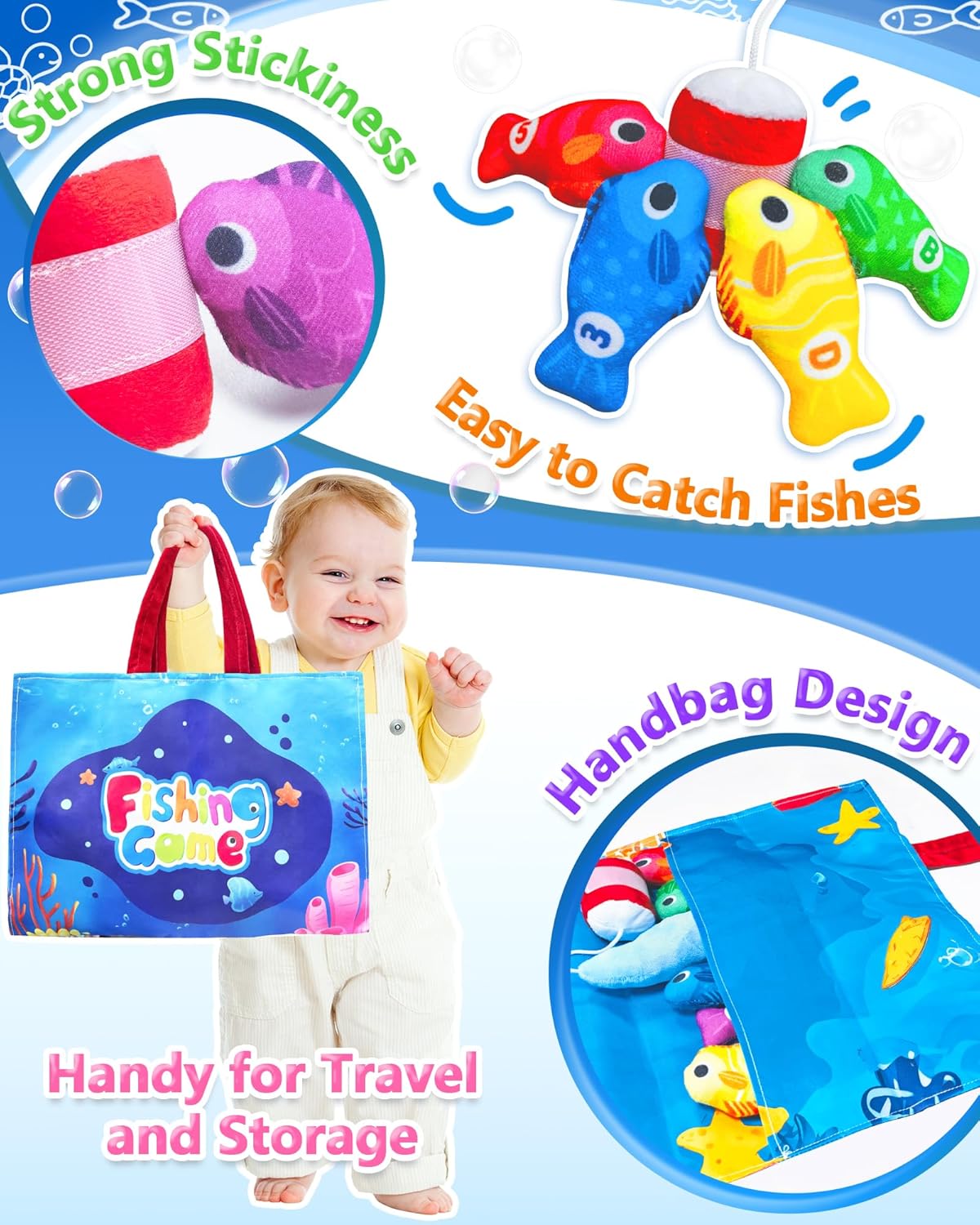 Montessori Toys for 1 Year Old, Toddler Fishing Game with Stacking Cups, Learning Educational Toys