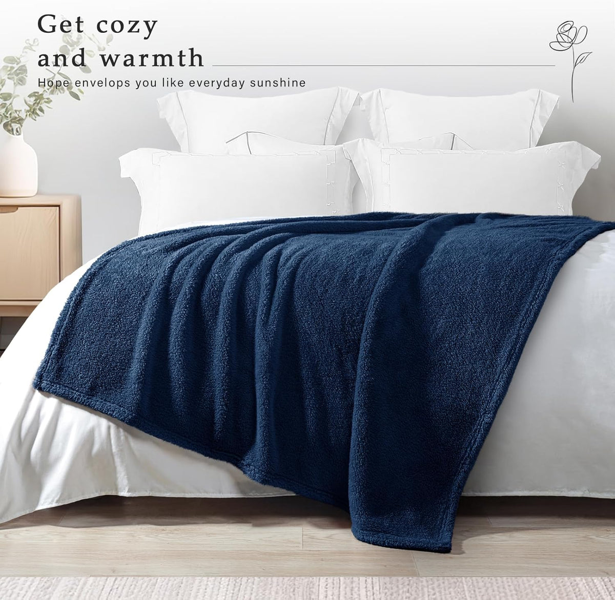 Exclusivo Mezcla Soft Fleece Throw Blanket for Couch, Super Soft Velvet Plush Bed Blanket, Fuzzy