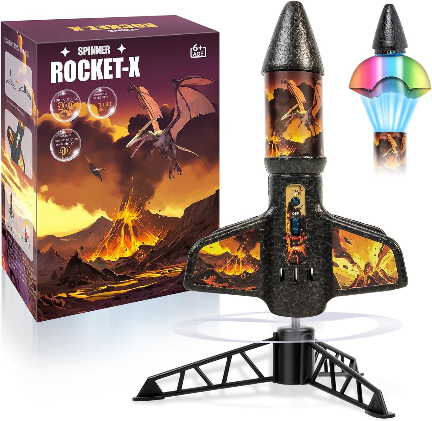 Rocket Launcher for Kids - 200 Ft of Flight Altitude, Model Rocket with Launch Set, Rockets Outdoor