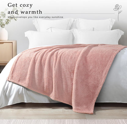 Exclusivo Mezcla Soft Fleece Throw Blanket for Couch, Super Soft Velvet Plush Bed Blanket, Fuzzy