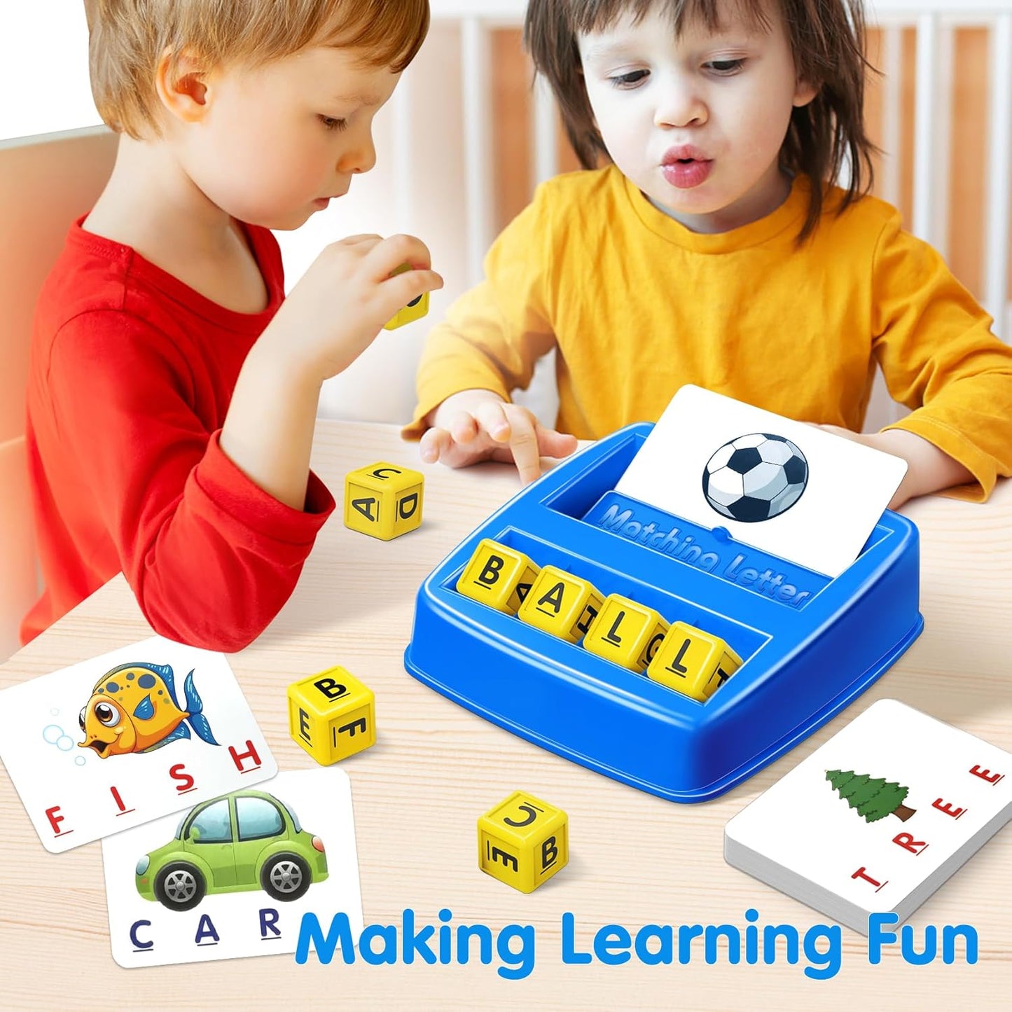 Educational Toys for 3 4 5 Year Old Boys Gift, Matching Letter Game Preschool ABC Learning Toys for