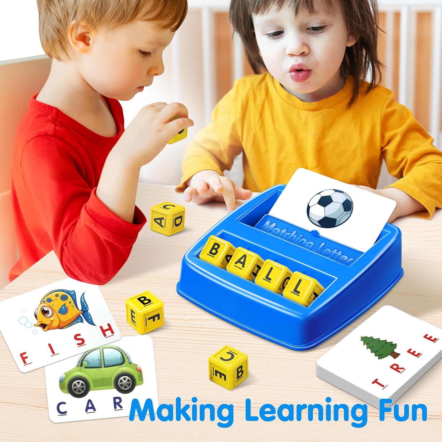 Educational Toys for 3 4 5 Year Old Boys Gift, Matching Letter Game Preschool ABC Learning Toys for