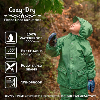 JAN & JUL Waterproof Fleece Lined Rain Jacket, Raincoat for Kids
