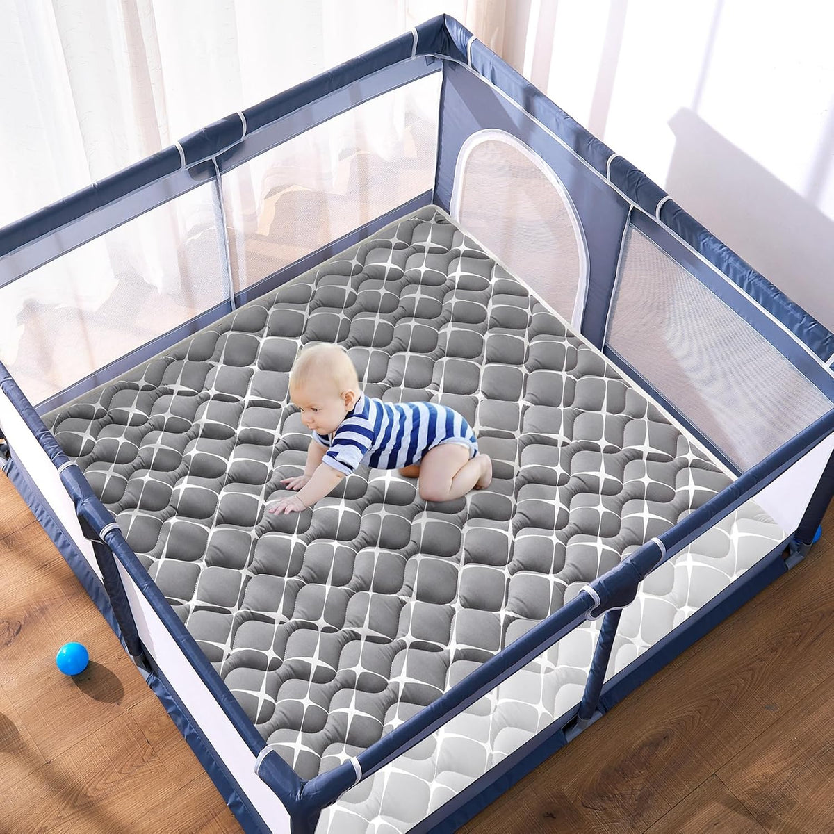 Vibe bear High-Density Foam Baby Play Mat,36x36 Inches Thicken One-Piece Infants Crawling