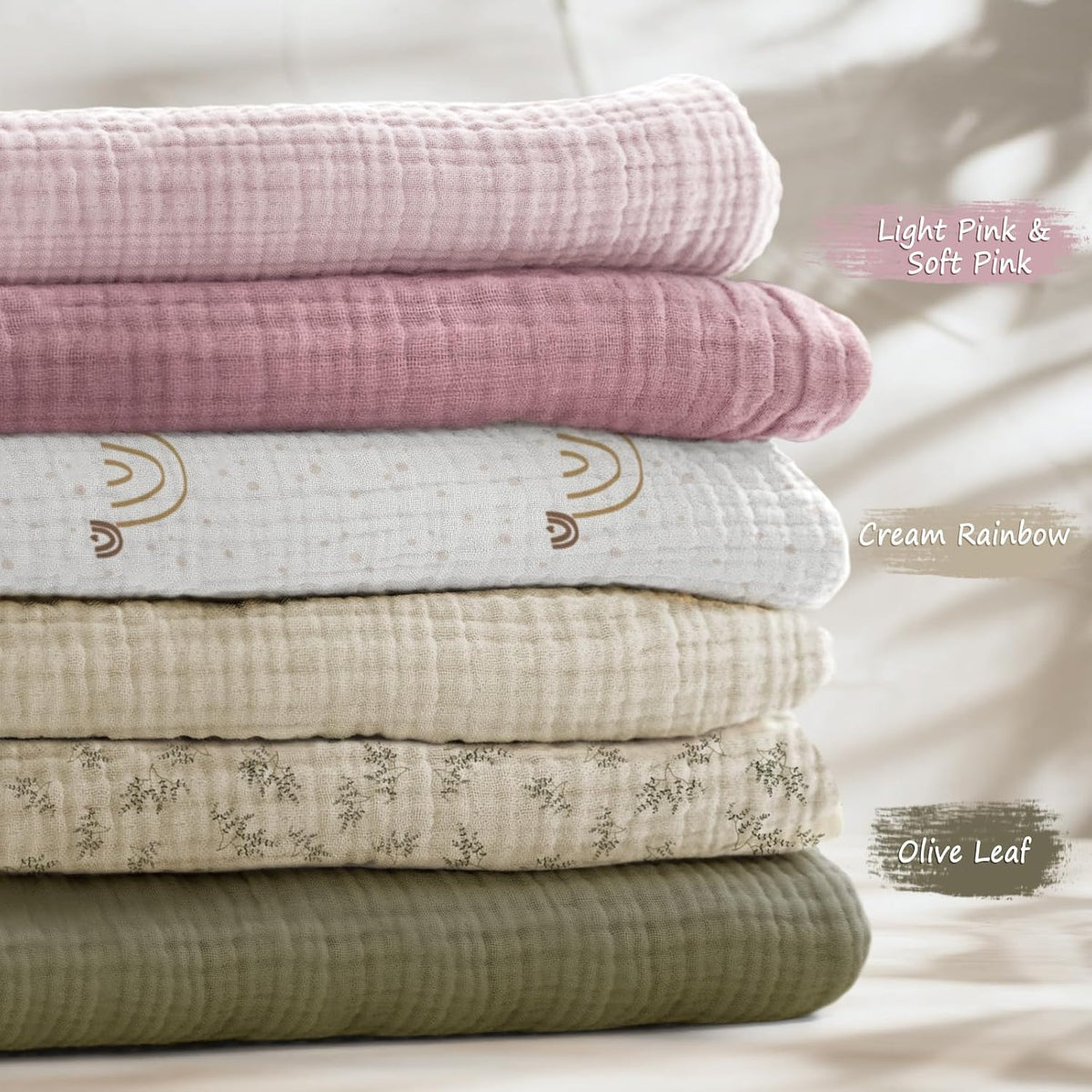 lulumoon Baby Muslin Crib Sheets - Toddler Cotton Fitted Crib Sheets Neutral for Boys and Girls
