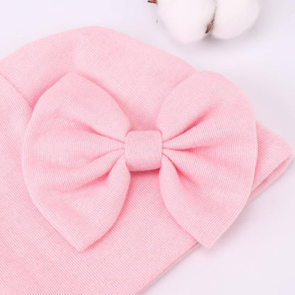 BQUBO Newborn Baby Hats Mittens Set Hospital Hat Beanie Infant Bow Hats Baby Gloves No Scratch