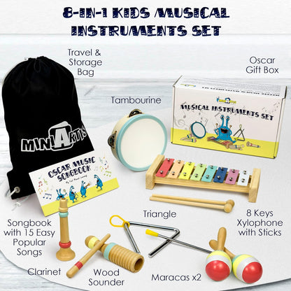 MINIARTIS Baby Musical Instruments Set - Montessori Musical Toys for Toddlers 1-3 | Modern Boho
