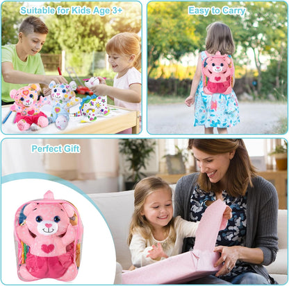 Coloring Plush Toy with 5 Washable Markers for Little Girls Doodle Dolls for Kids Ages 4-6 Birthday