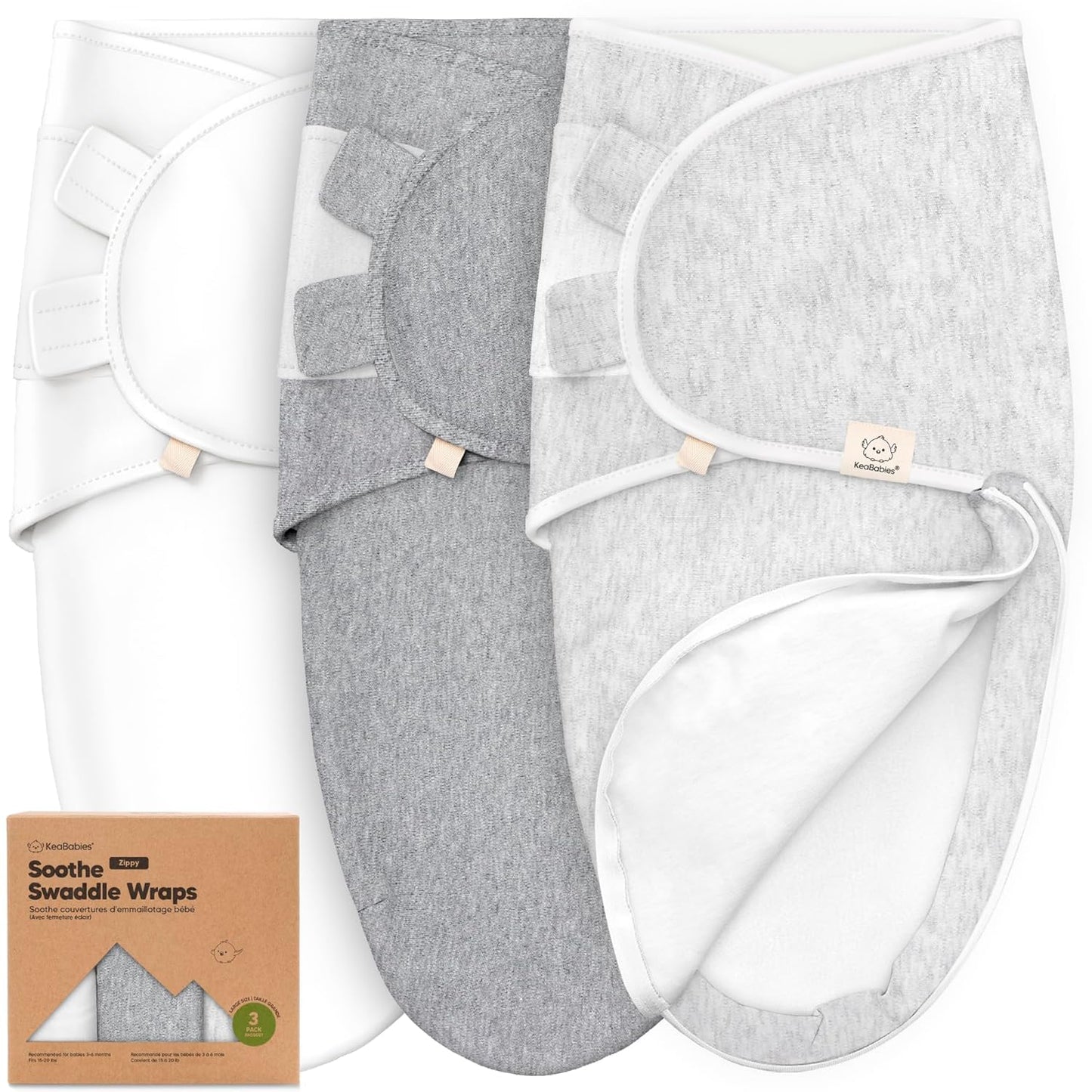 Baby Swaddle Sleep Sacks with Zipper - 3-Pack Swaddles for Newborns 3-6 Months, Infant, Baby Girls