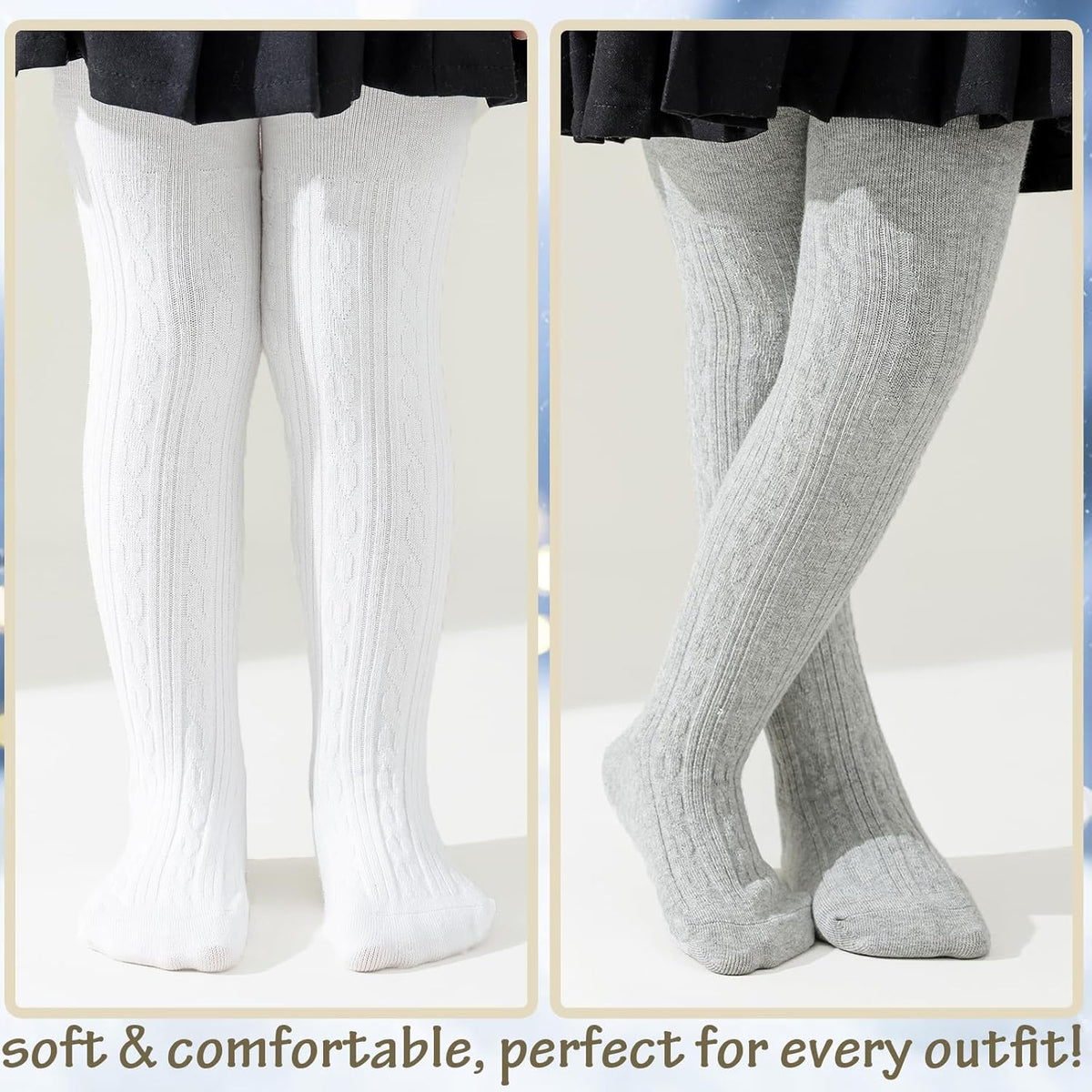 Mini angel Baby Tights Toddler Girl Tights Seamless Cable Knit Leggings Soft Cotton Stockings