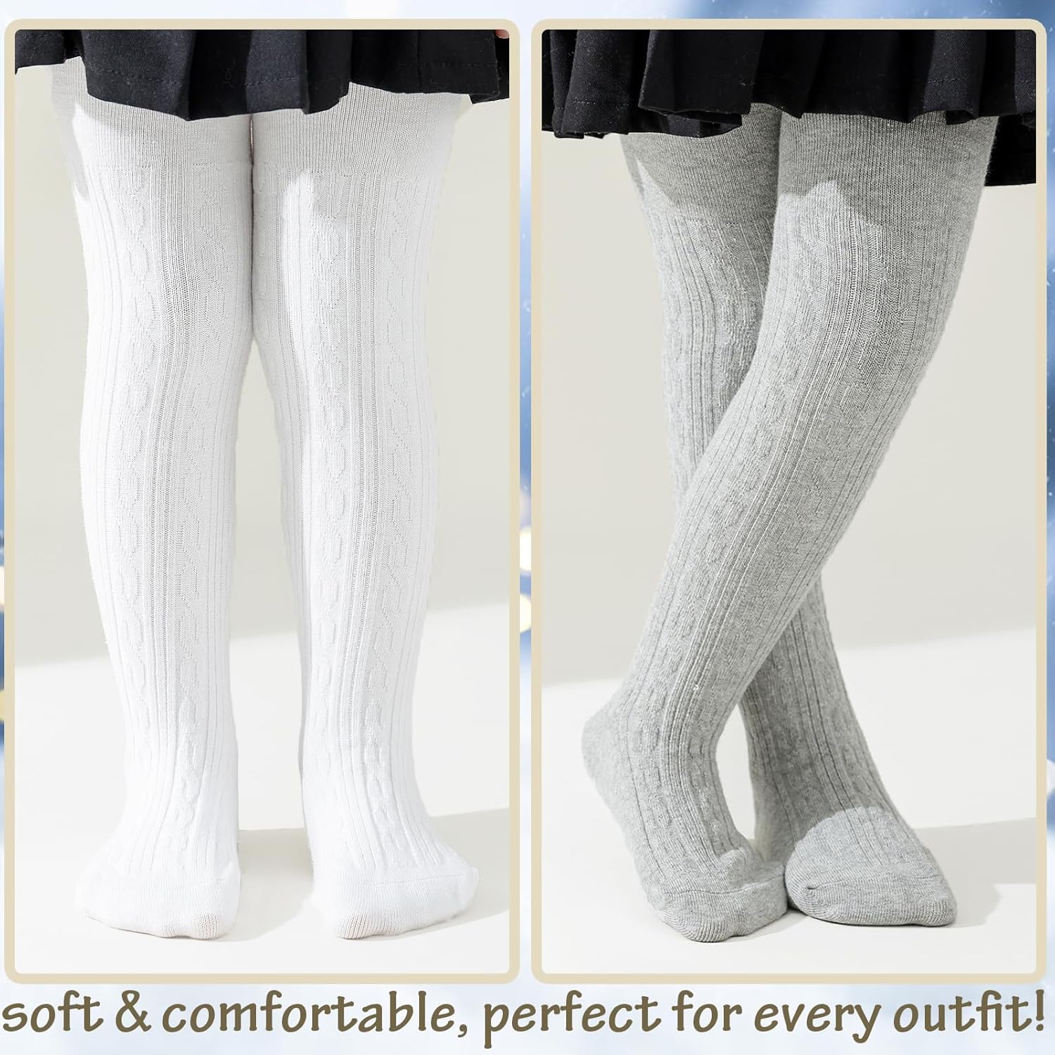 Mini angel Baby Tights Toddler Girl Tights Seamless Cable Knit Leggings Soft Cotton Stockings
