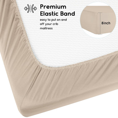 Yoofoss Baby Crib Sheets for Boys Girls, Fitted Crib Sheet 2 Pack for Standard Crib and Toddler