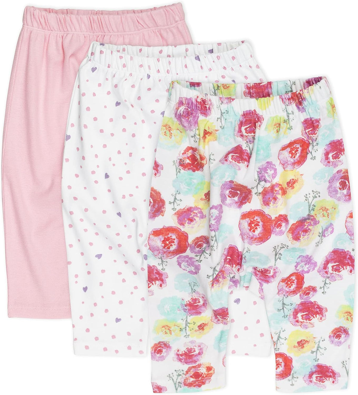 HonestBaby Multipack Harem Pants Roomy Fit Pull on Bottoms 100% Organic Cotton for Infant Baby