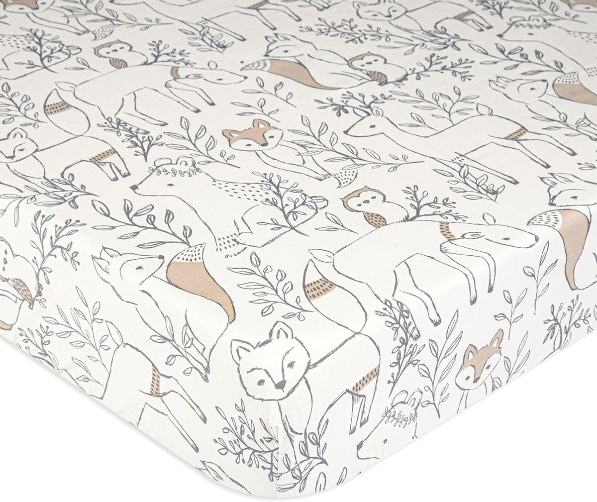 Crane Baby 100% Cotton Sateen Fitted Baby Sheets, Breathable, Fits 28X52 Standard Mattress, Gender