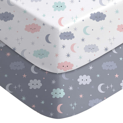 Yoofoss Baby Crib Sheets for Boys Girls, Fitted Crib Sheet 2 Pack for Standard Crib and Toddler