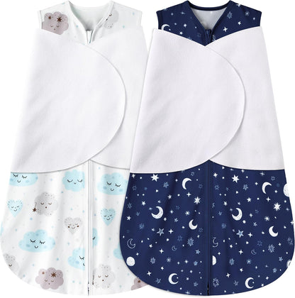 Newborn Sleep Sack Baby Swaddle,6-12 Months,3-Way Adjustable Wearable Blanket,100% Rayon Cotton