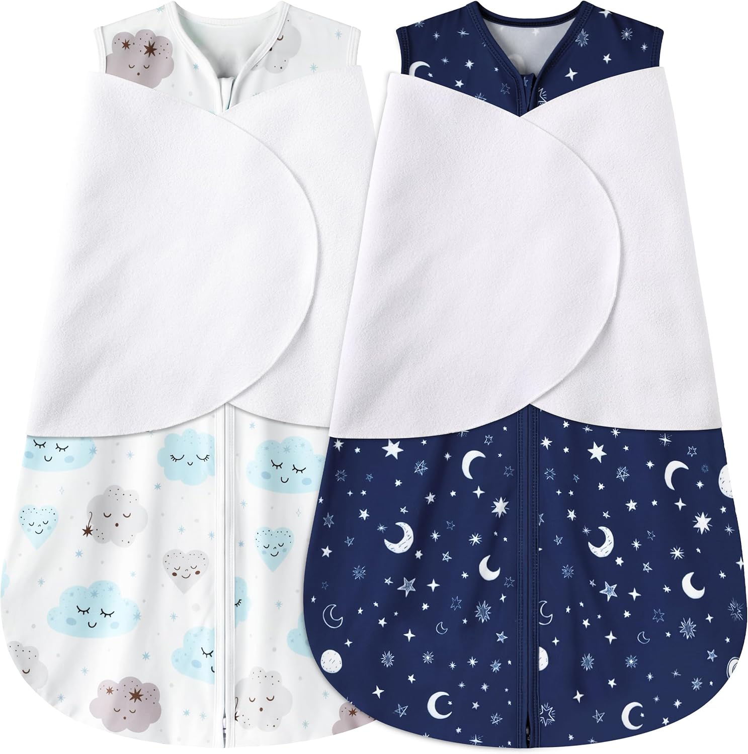 Newborn Sleep Sack Baby Swaddle,0-3 Months,3-Way Adjustable Wearable Blanket,100% Rayon Cotton