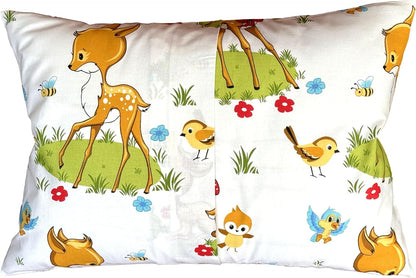 13 x 18 Inch Toddler Pillowcase Cotton, Cartoon Character Pillow for Kids, Travel Pillow Case Cover