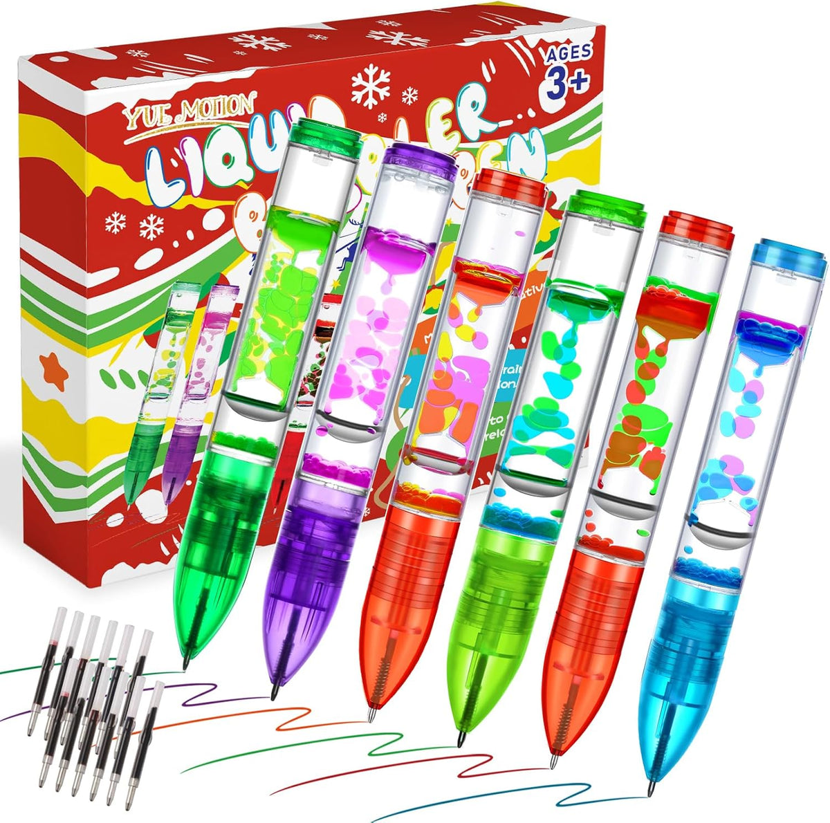 YUE MOTION Liquid Motion Bubbler Pens - Colorful Liquid Ballpoint Pen for Back to School