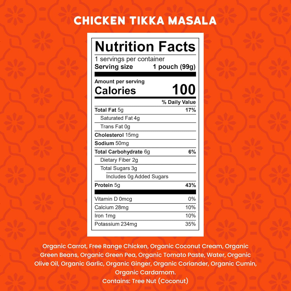 Serenity Kids 6+ Months Chicken Tikka Masala Baby Food Puree Pouches - High Protein Ethically