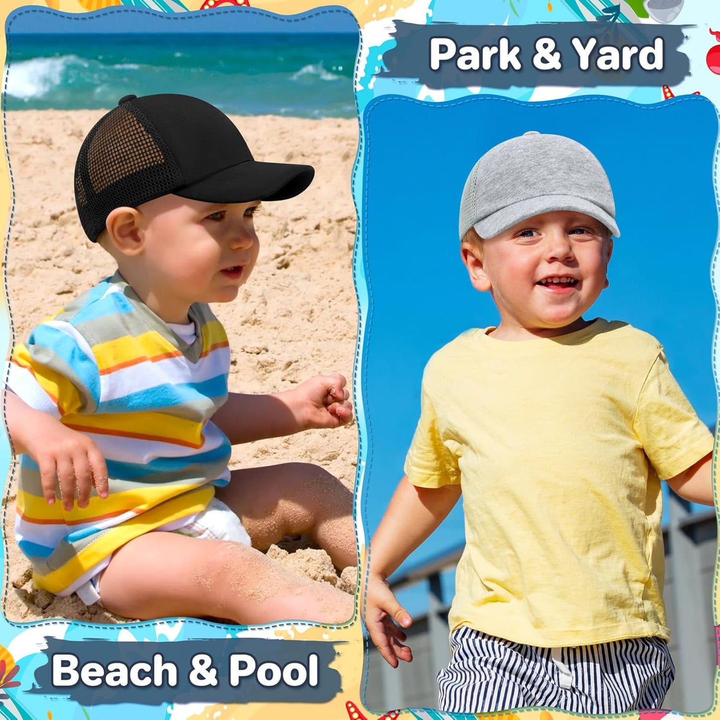 qikqik Baby Baseball Cap Toddler Baseball Hat with Mesh Infant Sun Hat UPF 50+ Baby Ball Cap