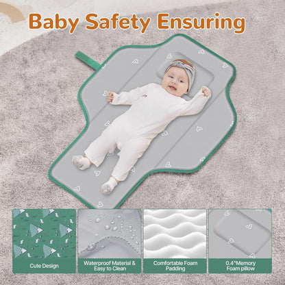 Portable Diaper Changing Pad, Waterproof Baby Changing Mat, Foldable Travel Baby Changing Station