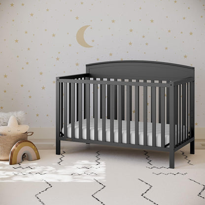 Graco Benton 5-in-1 Convertible Crib (Gray) – GREENGUARD Gold Certified, Converts from Baby Crib to