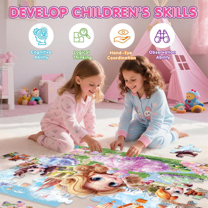 Jumbo Floor Puzzle for Kids,48 Piece Princess Large Jigsaw Puzzles,Puzzle for Toddler Ages