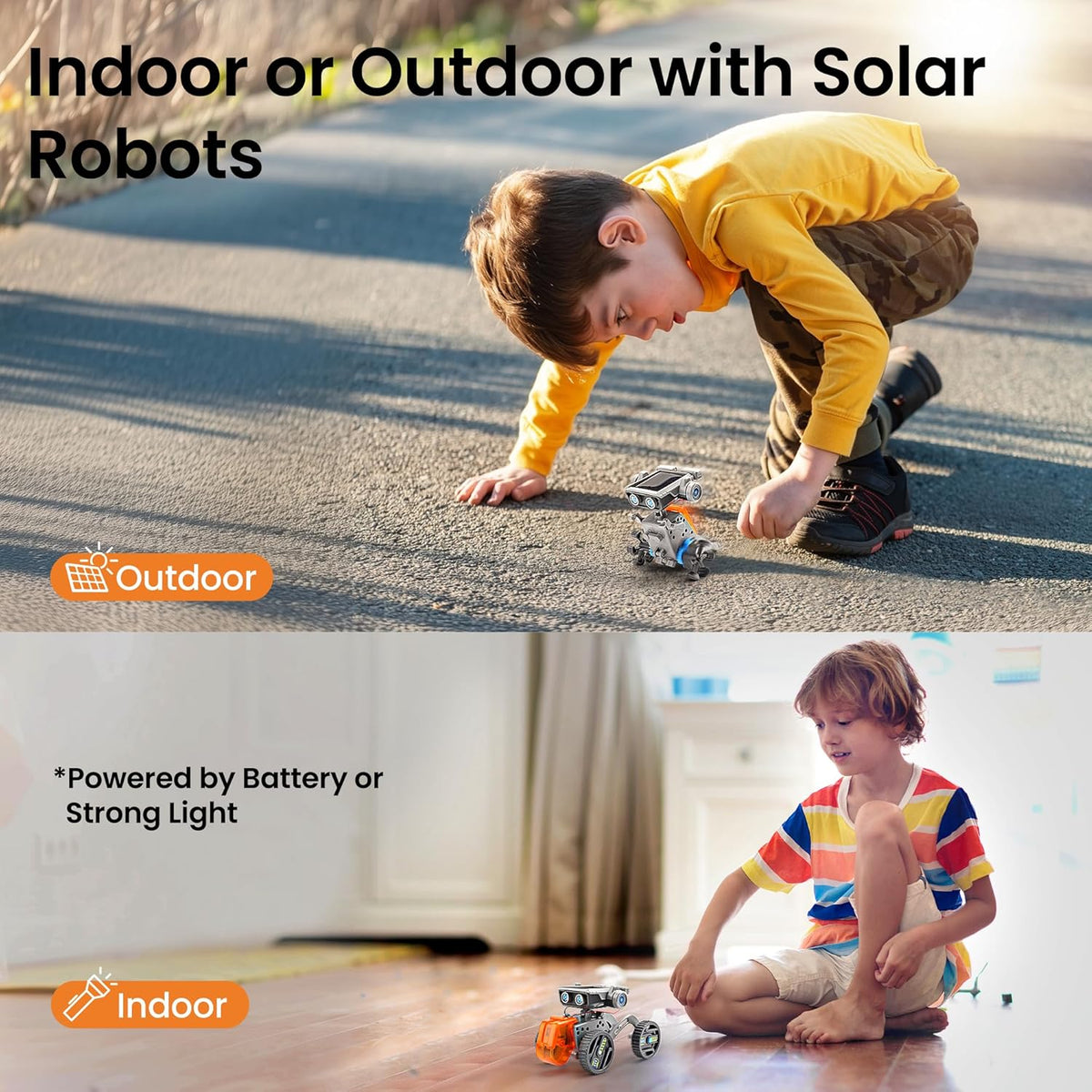Sillbird Solar Robot Building Kit STEM Gift for Boys Aged 8-13, 15-in-1 DIY Science Educational