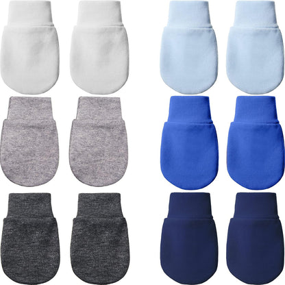 Geyoga 6 Pairs Newborn Baby Mittens No Scratch Gloves Infant Toddler Anti Scratch Essentials Unisex