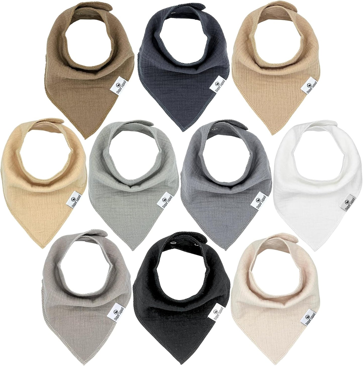 DiaperSquad's Baby Bibs for Drooling and Teething, Bibs for Boys, Baby Girl - Solid Cotton Baby