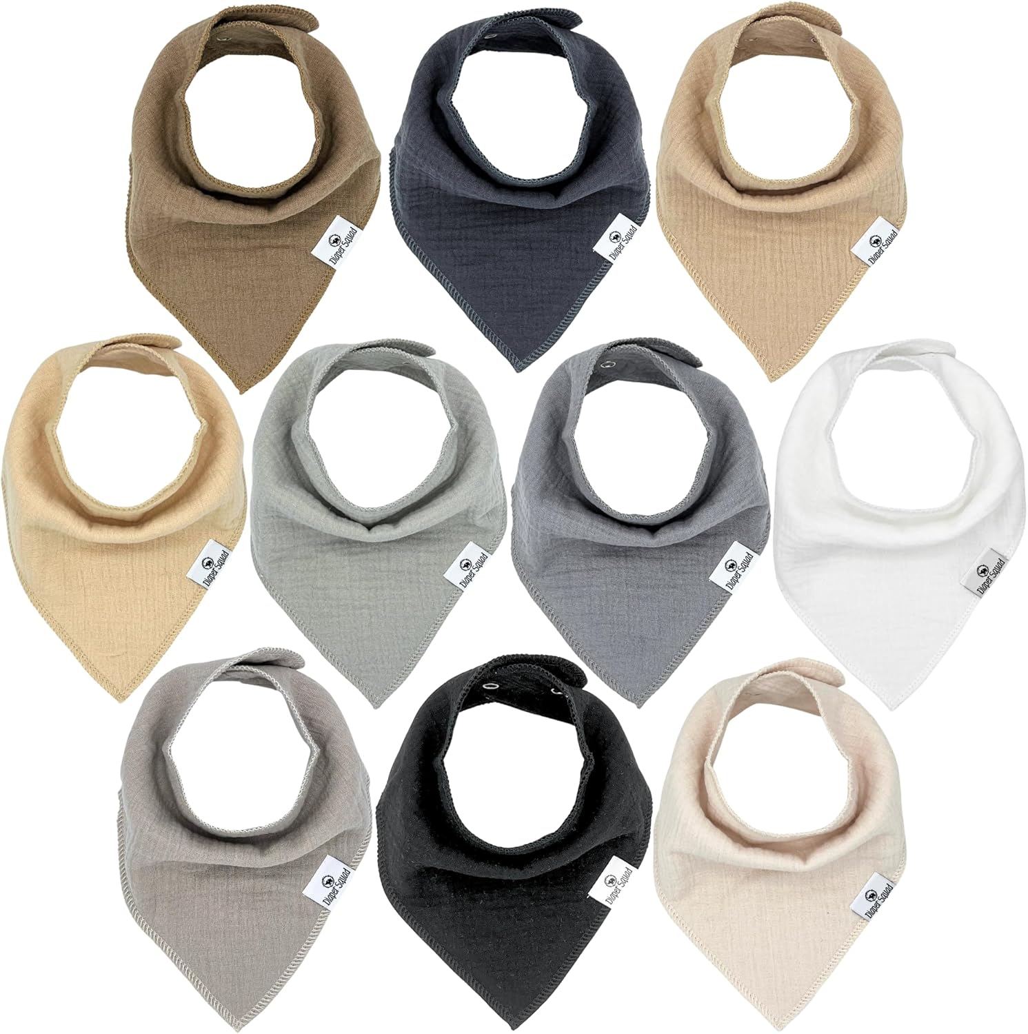 DiaperSquad's Baby Bibs for Drooling and Teething, Bibs for Boys, Baby Girl - Solid Cotton Baby