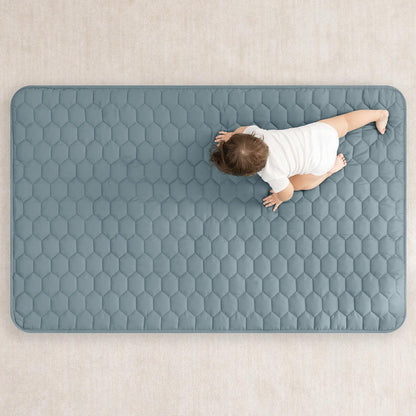 Comfy Cubs Rectangle Kids Play Mat - Small 36 x 60 inches Soft Quilted Baby Floor Mat with Non-Slip