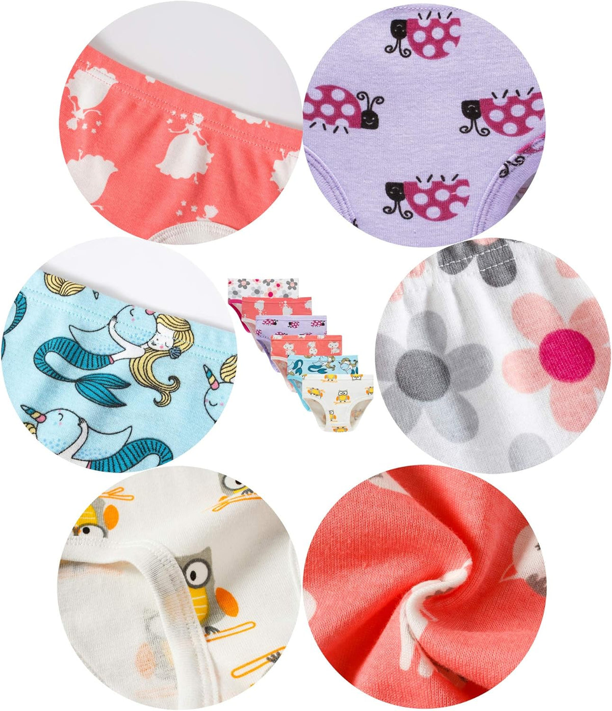 Family Feeling Little Girl Underwear Toddler Panties Big Kids Undies Soft 100% Cotton