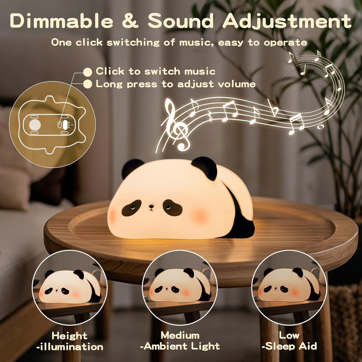 Panda Night Light with White Noise, Sound Machine for Baby Sleeping Aid,Toddler Sleep Trainer 4