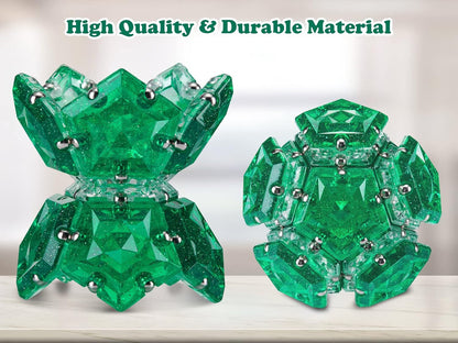 Magnetic Fidget Sphere Magnets Balls - Crystal Green Holographic Glitter - Magnet Fidgets Toy - 12
